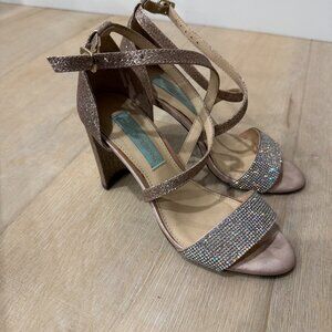 Betsey Johnson Bella Heel in Champagne Glitter